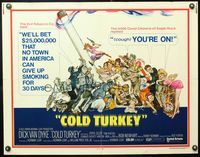 6t106 COLD TURKEY 1/2sh '71 Dick Van Dyke & entire town quits smoking cigarettes, great art!