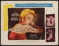 6t109 COME ON style B 1/2sh '56 Sterling Hayden, close up of sexy bad girl Anne Baxter!