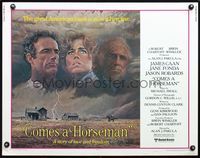 6t110 COMES A HORSEMAN 1/2sh '78 cool art of James Caan, Jane Fonda & Jason Robards in the sky!
