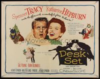 6t130 DESK SET 1/2sh '57 Spencer Tracy & Katharine Hepburn make the office a wonderful place!