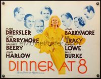 6t136 DINNER AT 8 1/2sh R62 pretty Jean Harlow, Marie Dressler + John & Lionel Barrymore