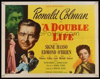 6t138 DOUBLE LIFE 1/2sh '47 film noir, Ronald Colman, Signe Hasso & pretty Shelley Winters!