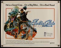 6t144 ELECTRA GLIDE IN BLUE style B 1/2sh '73 cool artwork of motorcycle cop Robert Blake!