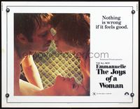 6t145 EMMANUELLE 2 THE JOYS OF A WOMAN 1/2sh '76 Sylvia Kristel, nothing is wrong if it feels good!