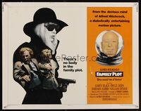 6t157 FAMILY PLOT 1/2sh '76 from the mind of devious Alfred Hitchcock, Karen Black, Bruce Dern!
