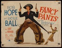 6t159 FANCY PANTS 1/2sh '50 great full-length art of Lucille Ball pulling on Bob Hope's shirt!