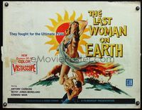 6t304 LAST WOMAN ON EARTH 1/2sh '60 ultra sexy artwork of near-naked girl & men fighting for her!