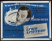 6t329 LOVE LOTTERY 1/2sh '54 different image of David Niven & sexy girls on roulette wheel!