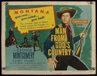 6t343 MAN FROM GOD'S COUNTRY 1/2sh '58 George Montgomery brought law to a murder town!