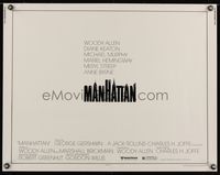 6t351 MANHATTAN 1/2sh '79 Woody Allen & Diane Keaton, cool New York City title design!
