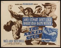 6t390 NAKED SPUR 1/2sh R62 art of James Stewart punching bad guy + sexy bait Janet Leigh!