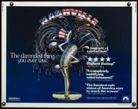 6t393 NASHVILLE 1/2sh '75 Robert Altman, cool patriotic sexy microphone artwork!