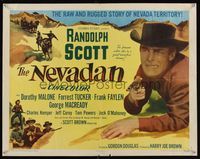 6t395 NEVADAN style A 1/2sh '50 Gordon Douglas directed, Dorothy Malone, Randolph Scott w/gun!