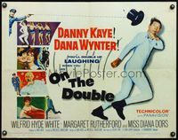 6t415 ON THE DOUBLE 1/2sh '61 great art of wacky Danny Kaye & sexy Diana Dors in bubbles!