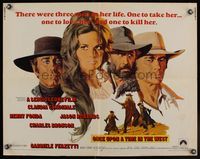 6t418 ONCE UPON A TIME IN THE WEST 1/2sh '68 Leone, art of Cardinale, Fonda, Bronson & Robards!