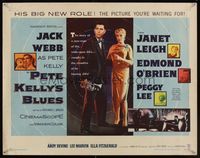 6t431 PETE KELLY'S BLUES 1/2sh '55 Jack Webb holding trumpet standing by sexy Janet Leigh!