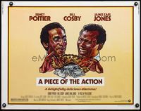 6t437 PIECE OF THE ACTION 1/2sh '77 great Drew Struzan art of Sidney Poitier & Bill Cosby!