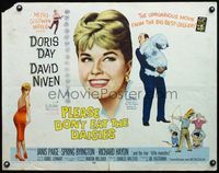 6t443 PLEASE DON'T EAT THE DAISIES style B 1/2sh '60 pretty smiling Doris Day & David Niven w/dog!