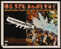 6t448 POSEIDON ADVENTURE 1/2sh '72 art of Gene Hackman & Stella Stevens escaping by Mort Kunstler!