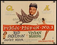 6t459 PUBLIC PIGEON NO 1 1/2sh '56 art of Red Skelton as bird in prison outfit & sexy Vivian Blaine