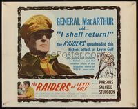 6t469 RAIDERS OF LEYTE GULF 1/2sh '63 close up of General Douglas MacArthur saying I shall return!