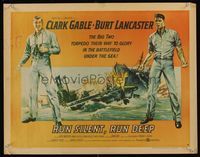 6t489 RUN SILENT, RUN DEEP style B 1/2sh '58 Clark Gable & Burt Lancaster in military submarine!