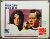 6t494 SATAN NEVER SLEEPS 1/2sh '62 Leo McCarey, William Holden, Clifton Webb, France Nuyen
