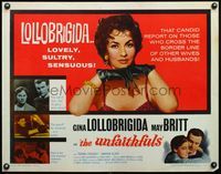 6t622 UNFAITHFULS 1/2sh '60 close up of sexy red-haired Gina Lollobrigida, May Britt!