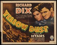 6t661 YELLOW DUST 1/2sh '36 Richard Dix & pretty Leila Hyams in great Nevada gold rush!