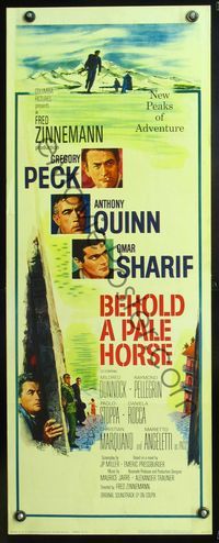 6v351 BEHOLD A PALE HORSE insert '64 Gregory Peck, Anthony Quinn, Sharif, from Pressburger's novel!