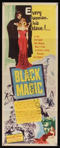 6v359 BLACK MAGIC insert '49 hypnotist Orson Welles as Cagliostro mezmerizing Nancy Guild!
