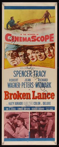 6v368 BROKEN LANCE insert '54 Spencer Tracy, Robert Wagner, Jean Peters, Richard Widmark