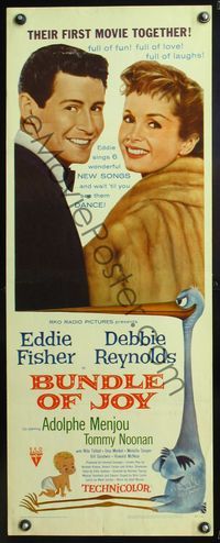 6v370 BUNDLE OF JOY insert '57 romantic super close up of Debbie Reynolds & Eddie Fisher!