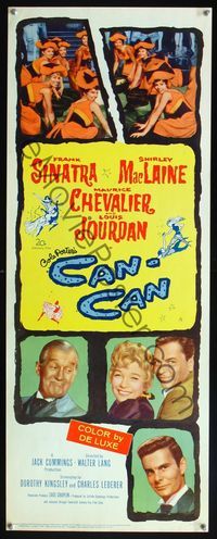 6v374 CAN-CAN insert '60 Frank Sinatra, Shirley MacLaine, Maurice Chevalier, Louis Jourdan