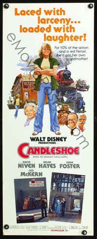 6v375 CANDLESHOE insert '77 Walt Disney, artwork of young Jodie Foster, she'd con her own grandma!