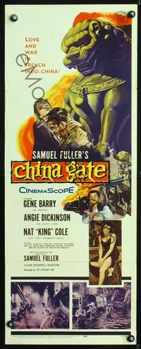 6v379 CHINA GATE insert '57 Samuel Fuller, Angie Dickinson, Gene Barry, Nat King Cole!
