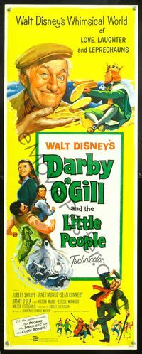 6v398 DARBY O'GILL & THE LITTLE PEOPLE insert '59 Disney, Sean Connery, it's leprechaun magic!