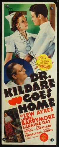 6v415 DR. KILDARE GOES HOME insert '40 doctor Lew Ayres, Lionel Barrymore, nurse Laraine Day!