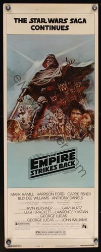 6v423 EMPIRE STRIKES BACK style B insert '80 George Lucas sci-fi classic, cool artwork by Tom Jung!