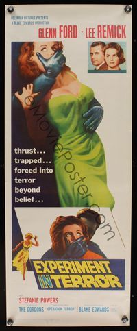 6v425 EXPERIMENT IN TERROR insert '62 Glenn Ford, Lee Remick, more tension than the heart can bear!