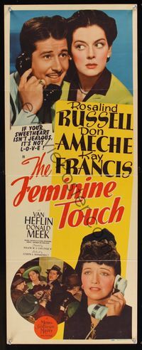 6v433 FEMININE TOUCH insert '41 Rosalind Russell & Kay Francis, Don Ameche on phone!