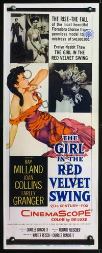6v447 GIRL IN THE RED VELVET SWING insert '55 half-dressed Joan Collins as Evelyn Nesbitt Thaw!
