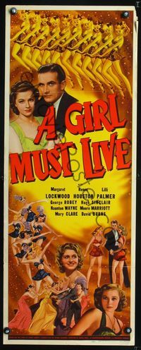 6v448 GIRL MUST LIVE insert '41 Margaret Lockwood, many sexy showgirls, directed by Carol Reed!