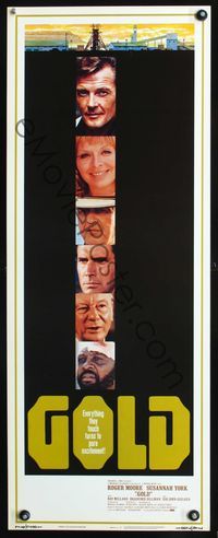 6v451 GOLD insert '74 Roger Moore, Susannah York, Ray Milland, Bradford Dillman, Gielgud