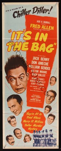 6v480 IT'S IN THE BAG insert '45 Fred Allen, Jack Benny, Don Ameche, Rudy Vallee, murder mystery!