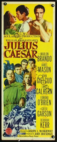 6v486 JULIUS CAESAR insert '53 Marlon Brando, James Mason, Greer Garson, Shakespeare