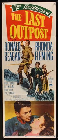 6v496 LAST OUTPOST insert '51 great close-up of Ronald Reagan & Rhonda Fleming!