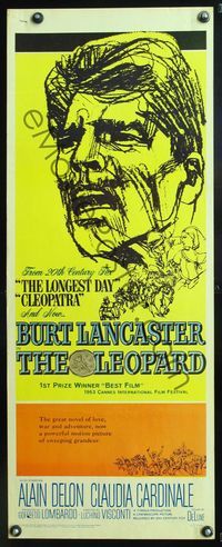 6v501 LEOPARD insert '63 Luchino Visconti's Il Gattopardo, cool art of Burt Lancaster!