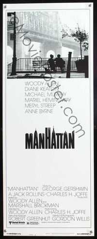6v518 MANHATTAN style B insert '79 classic image of Woody Allen & Diane Keaton by bridge!