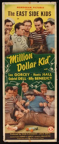 6v524 MILLION DOLLAR KID insert '43 East Side Kids, Leo Gorcey & Huntz Hall fight with Gabe Dell!